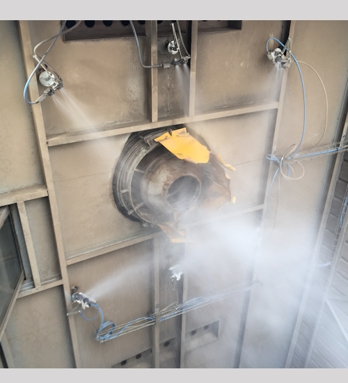 Aggregate recovery centre: dust abatement during unloading of materials in the storage hopper and truck loading and unloading areas