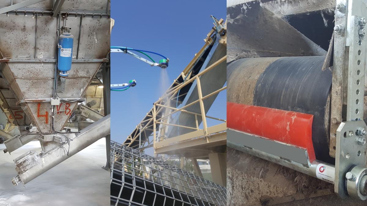 Clogged stored structure, industrial dusts, dirty conveyor belts…3 problems, just 1 solution!
